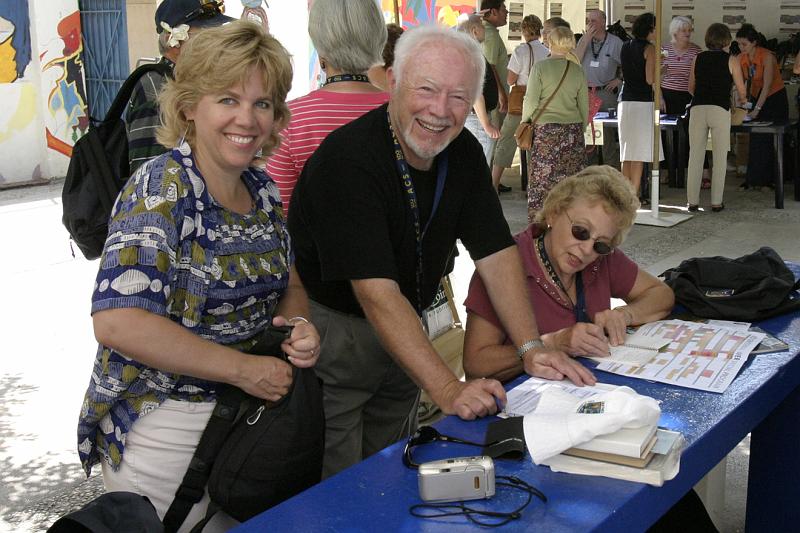 IMG_2716 Jack and Diane Sommers with their daughter registering for the big event.