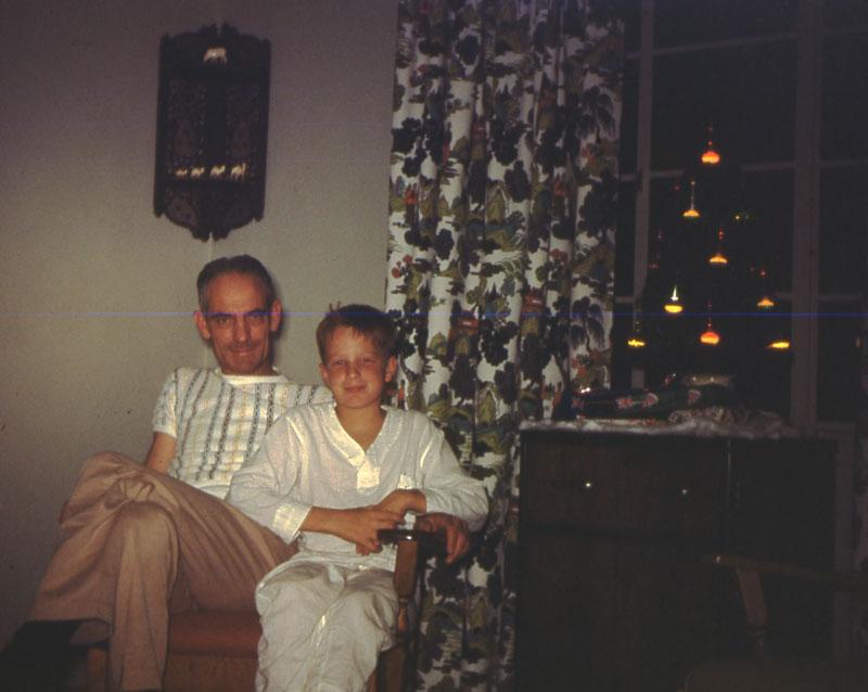 Dhahran_015 Christmas, 1950.  Billy and his daddy.